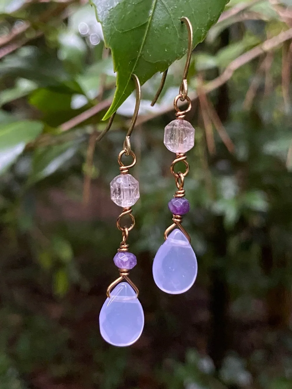 Lavender Chalcedony Dangles